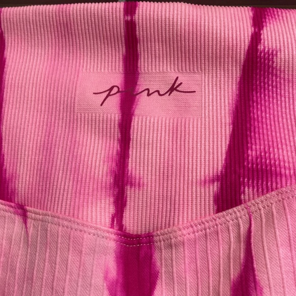 NWT Pink Seamless High Waist 7/8 Workout Tight - Pink Daisy Spiral Tie Dye - Picture 9 of 13